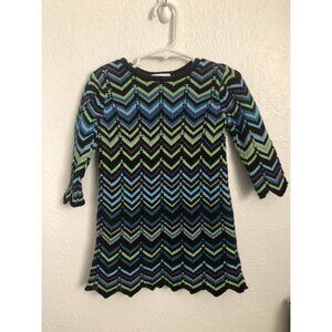Hanna Andersson  size 90 3T Chevron sweater Lined dress